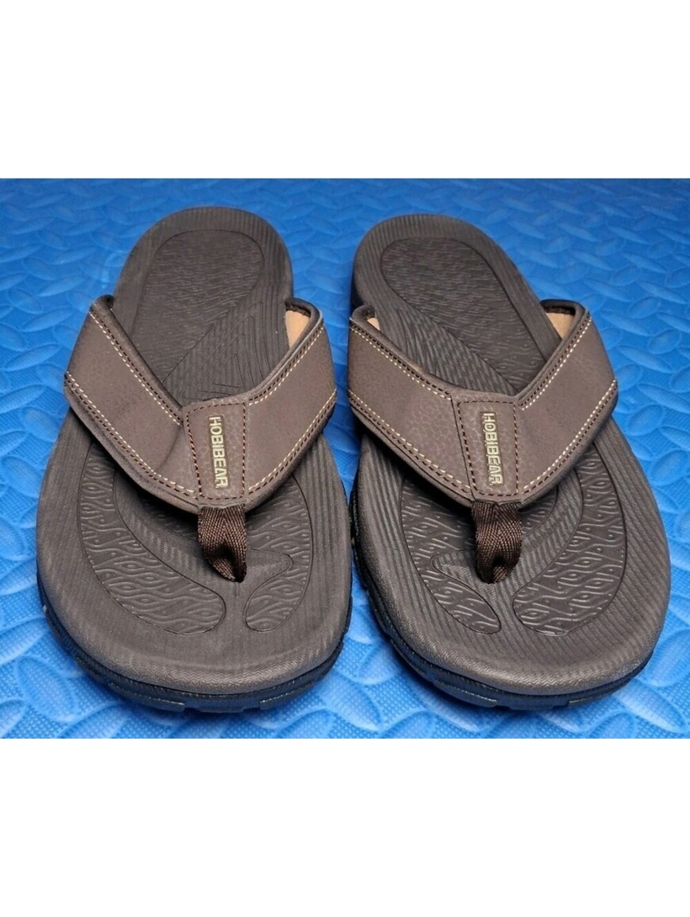 HobiBear Sandals Mens Sz 10 Sport Thong Sandal Outdoor Beach Brown Flip Flops